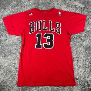 Adidas Chicago Bulls Joakim Noah 13 Shirt Mens M Red Go-To Tee NBA Basketball